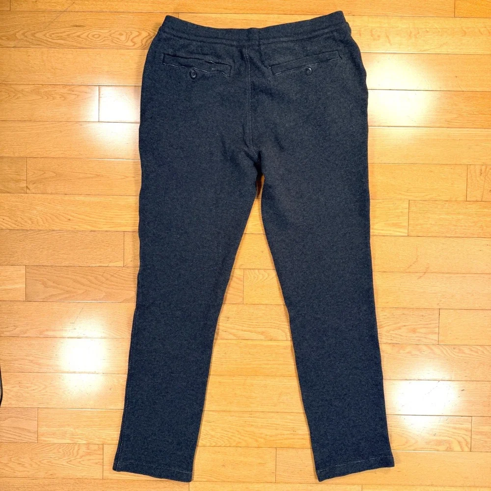 Taylor Stitch Mens Charcoal Gray Textured Knit Button Fly Sweatpants MEDIUM
